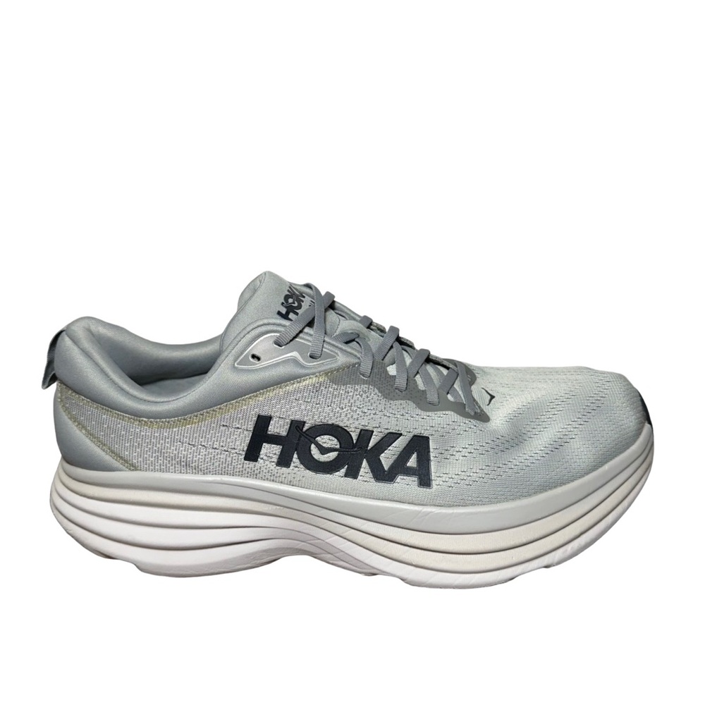 Men’s Hoka Bondi 8 Light Gray Athletic Shoes size 14D